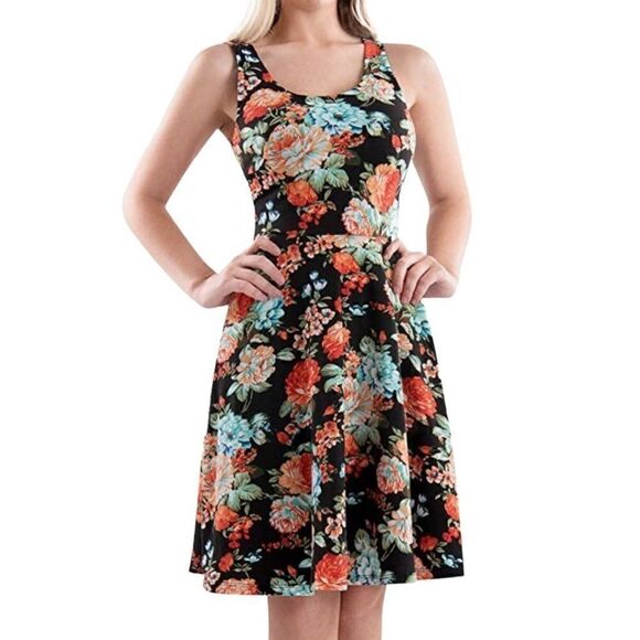 New Floral Fit & Flare Sleeveless Dress - Picture 2 of 12